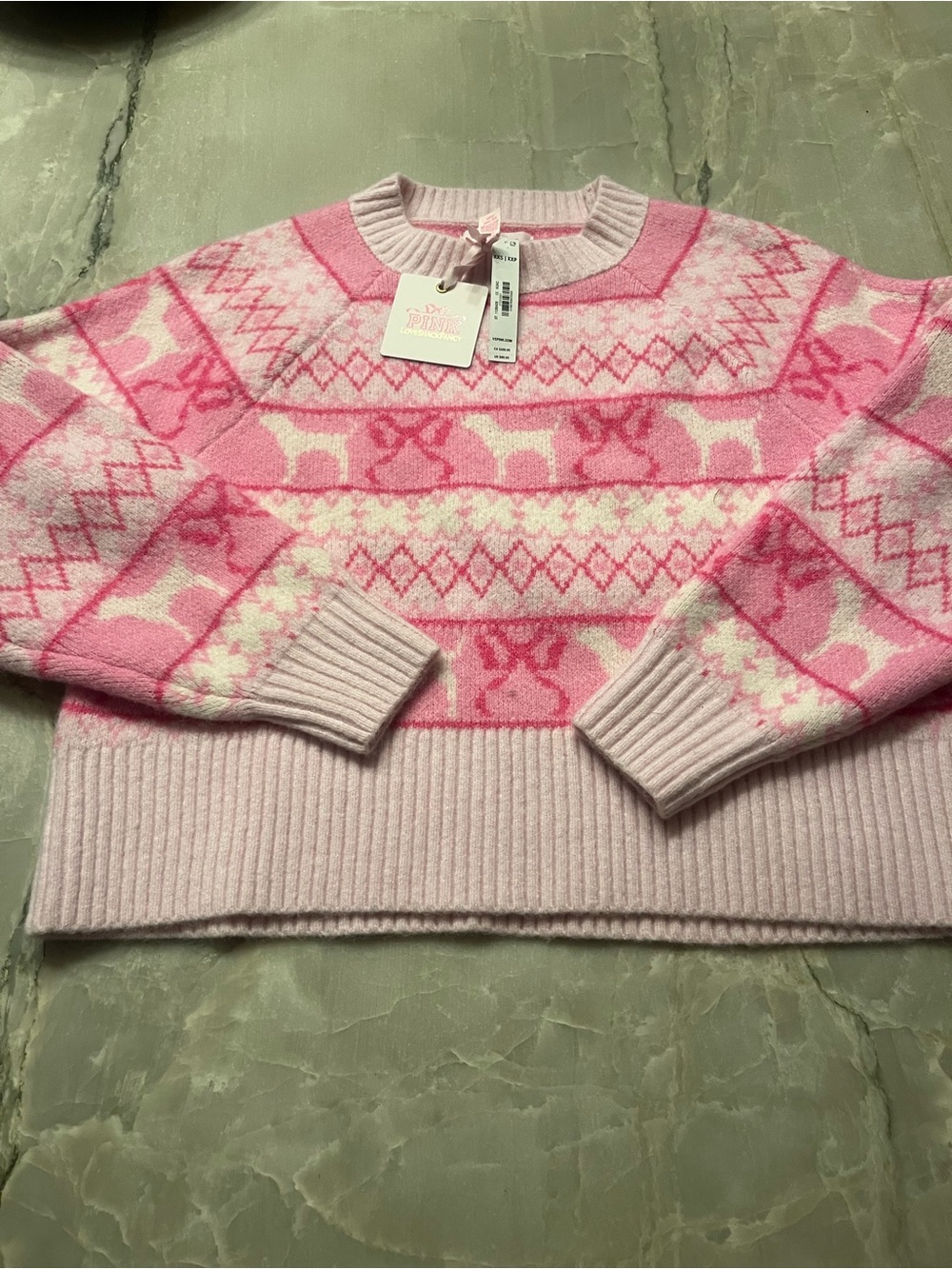 PINK Victoria's Secret Pink Sweater love shack fancy collab.